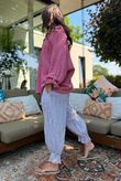 Sandbar Linen Blend Pop Over Shirt Indian Pink